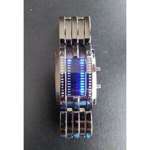 New Creative Mens Binary Matrix Blue LED Digital Watch Fashion Classic Black